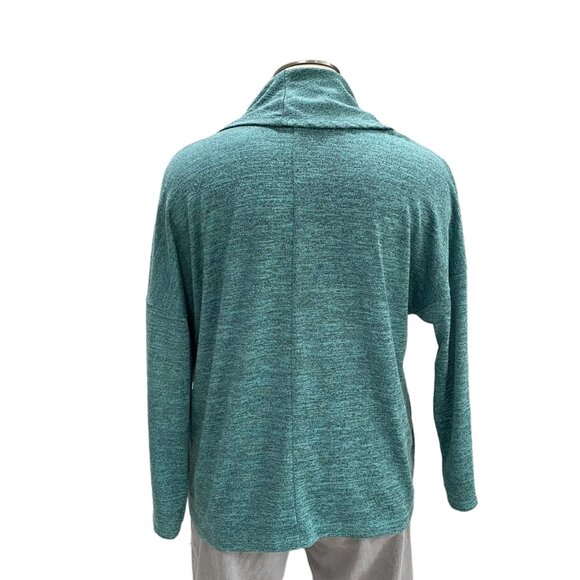 Notations Asymmetrical Button Cowl Neck Top XL Cozy Casual Fall Stylish Cabin - Picture 7 of 8